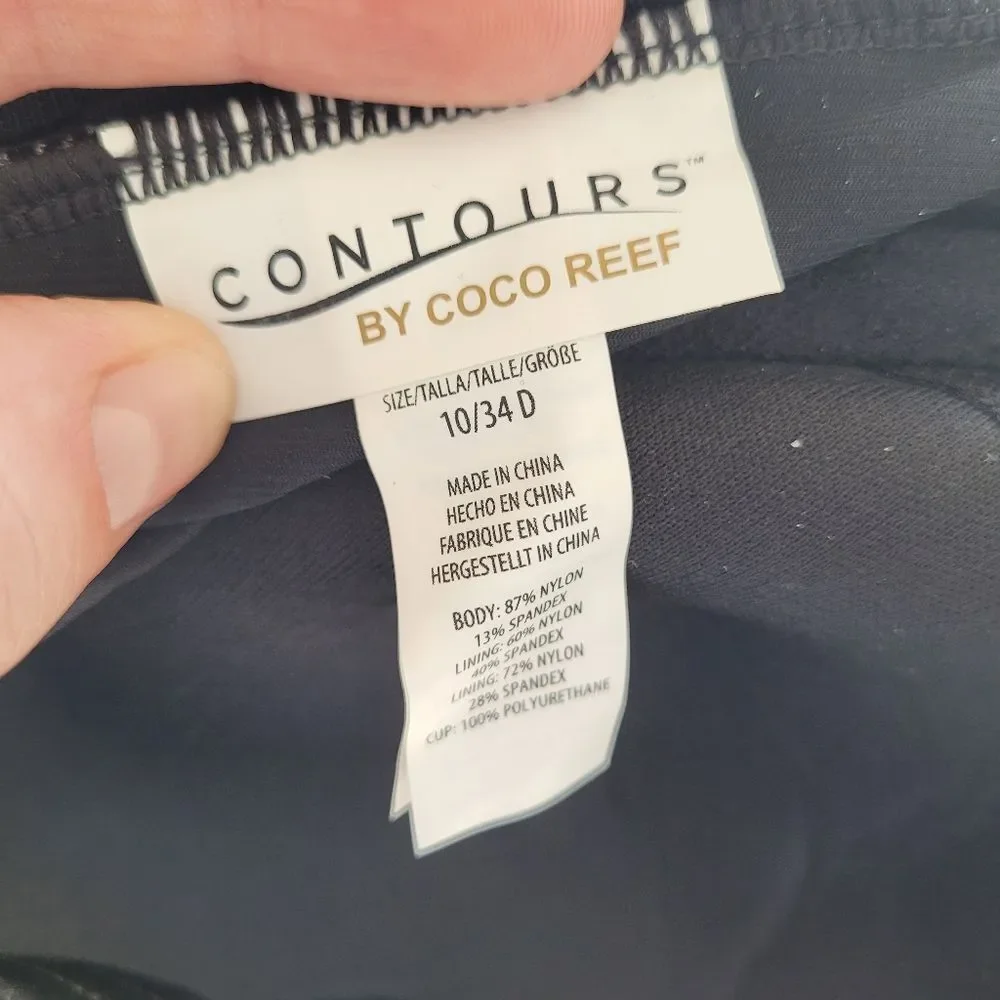 NEW Contours by Coco Reef Shapemakers Swim Top Tankini Pool Beach 34D Size 10 - Picture 9 of 9